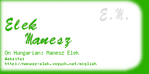 elek manesz business card